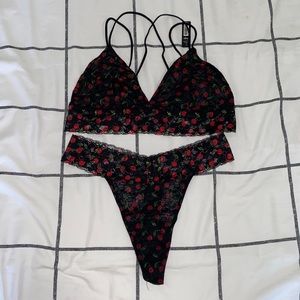 Cherry Bralette and Panty Set